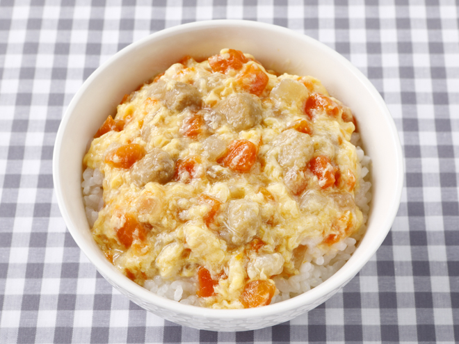 つみれだんごの中華風卵とじ丼