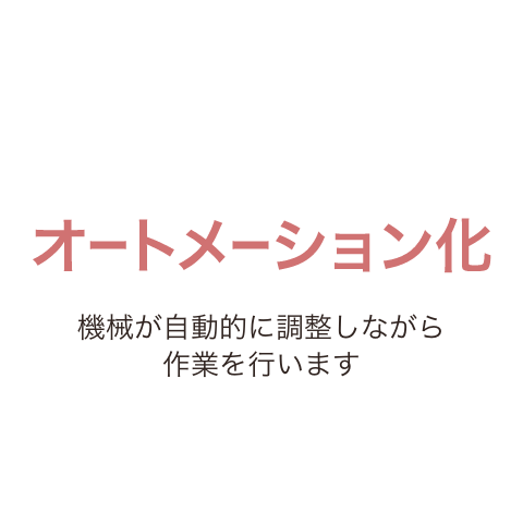 オートメーション化 機械が自動的に調整しながら作業を行います